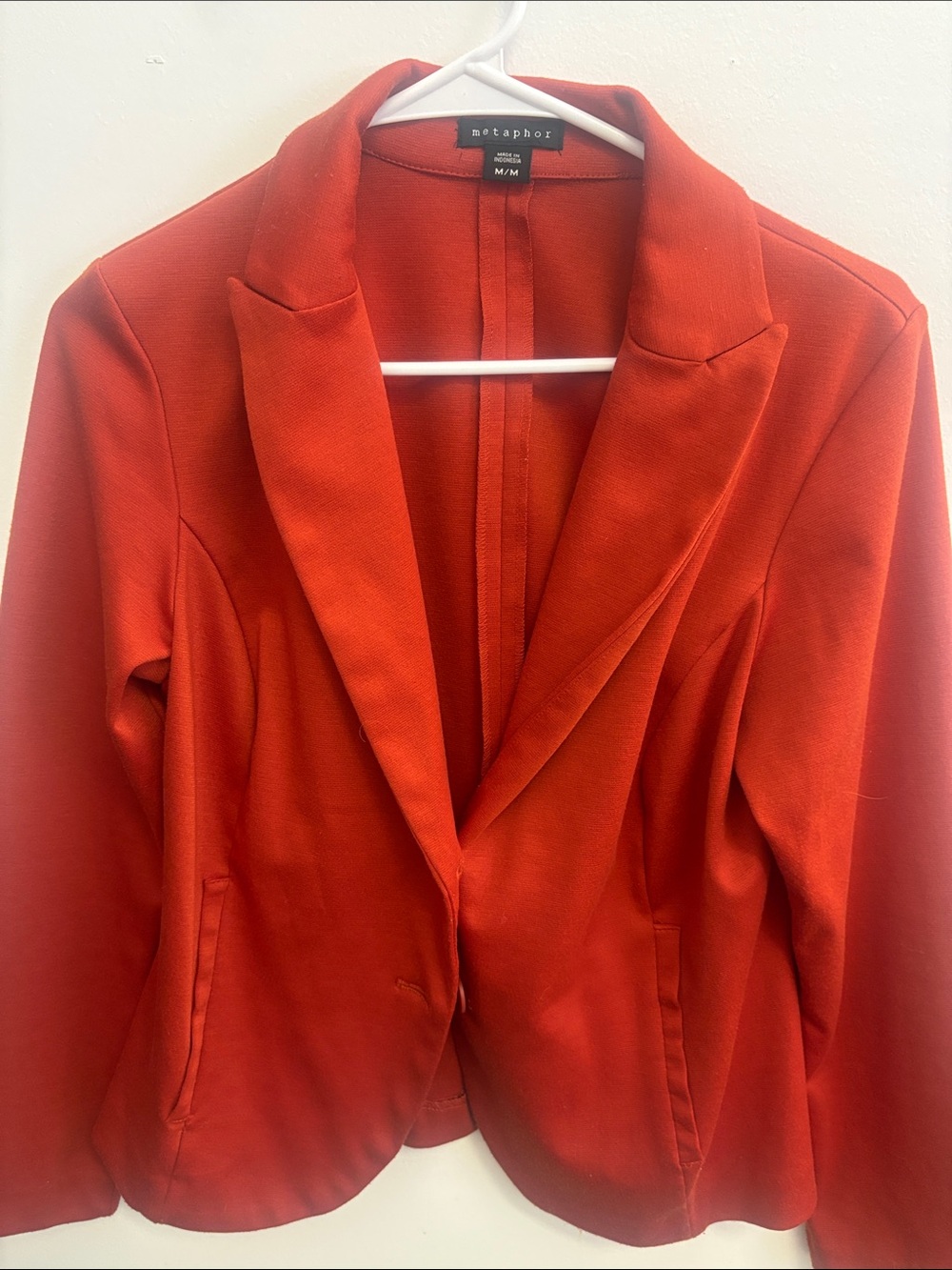 Metaphor Women's Bright Red Single-Button Blazer